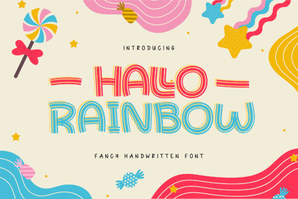 Hallo Rainbow: Strategic Typography for Whimsical Branding and Creative Projects